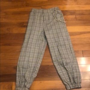 I Am Gia Black and White Checkered Pants